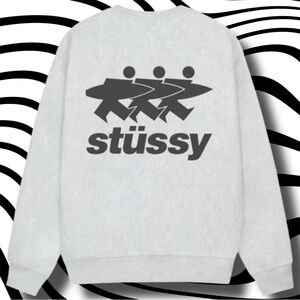 •NWT• STÜSSY SurfWalk Ash Heather Crewneck Sweater • Size 2XL